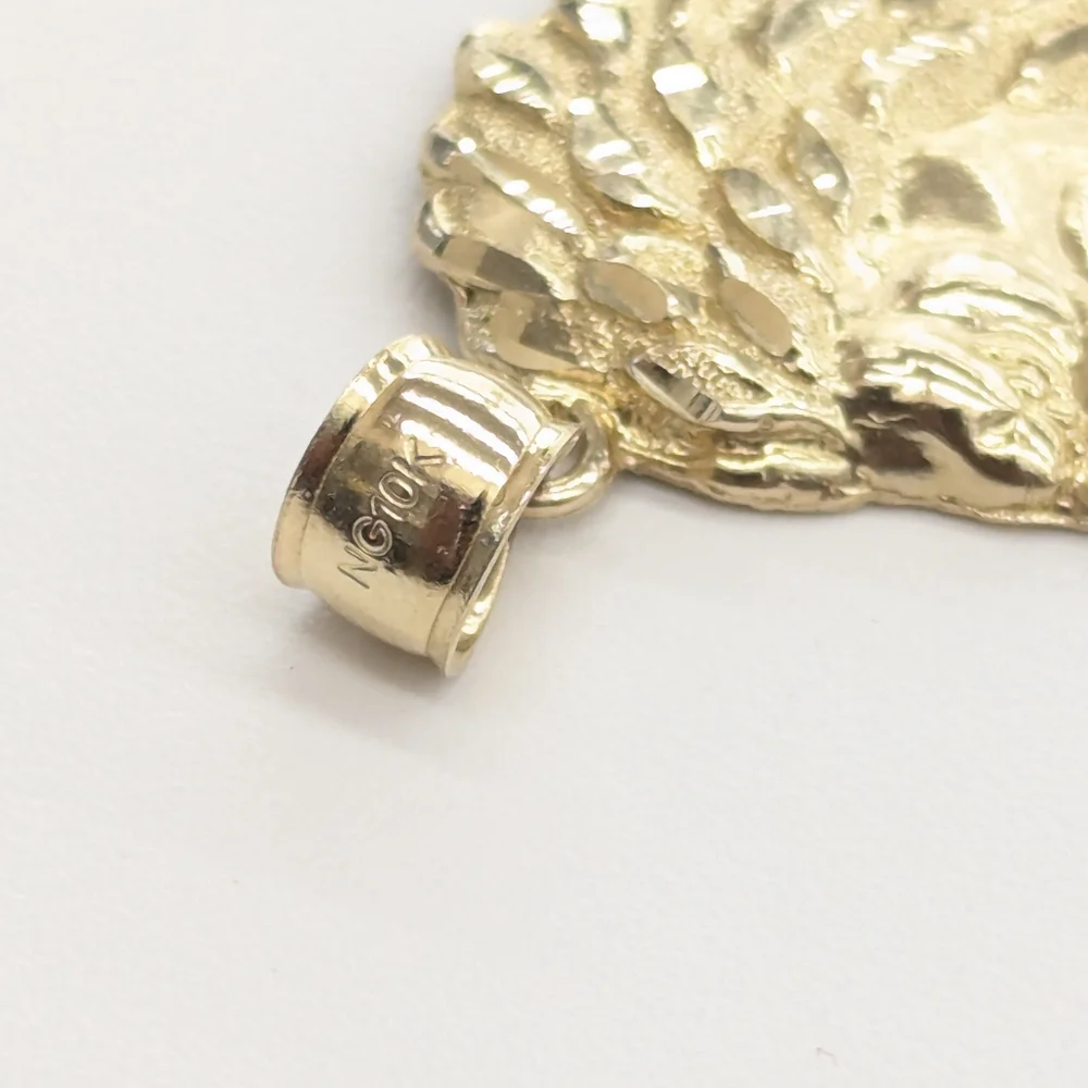 10kt Real Gold Lion Face Pendant - Picture 6 of 6